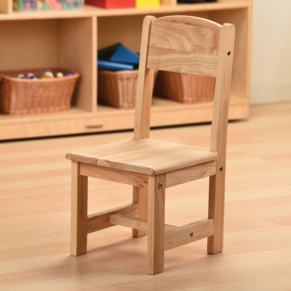 Solid Hardwood Child-Sized Chair | 12 Seat Height, Durable & Safe Classroom Seating