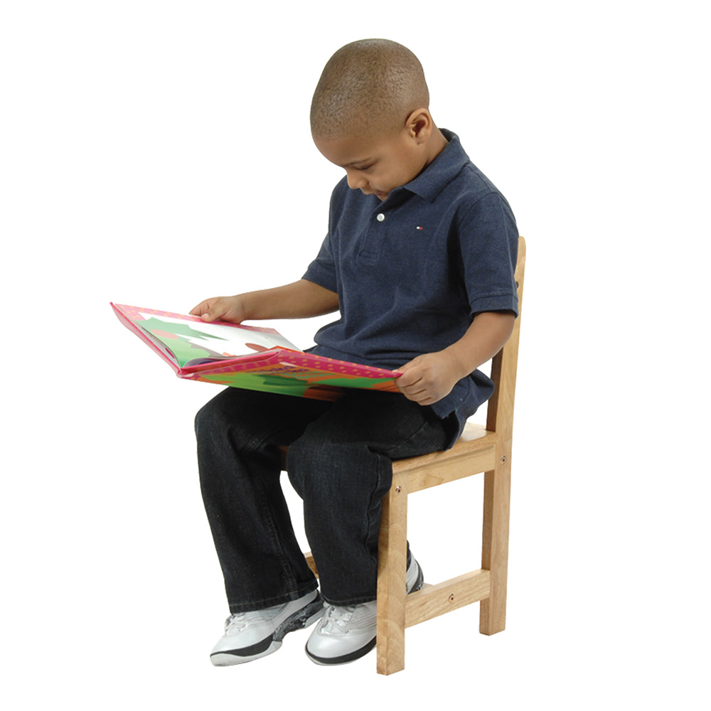Solid Hardwood Child-Sized Chair | 12 Seat Height, Durable & Safe Classroom Seating