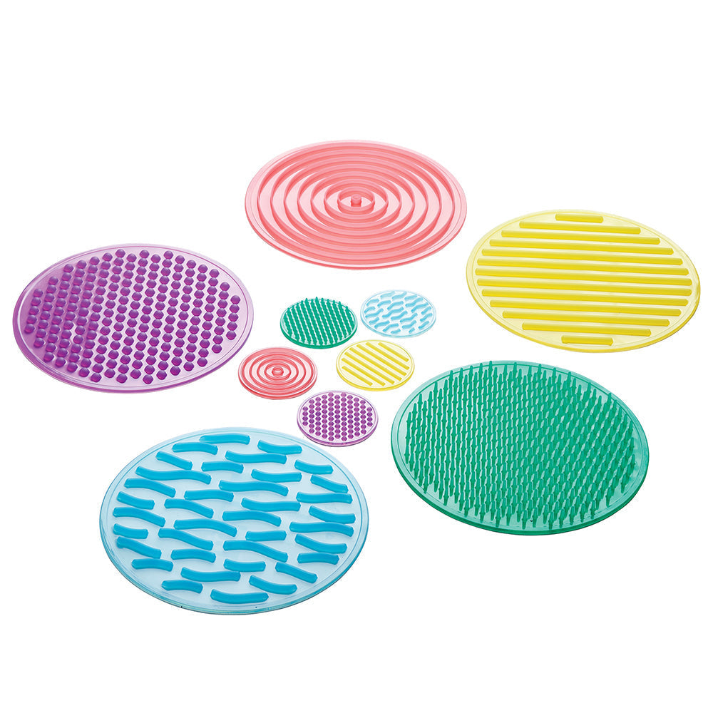 Silishapes Sensory Circles Set | Textured Silicone Disks for Tactile Exploration and Active Play