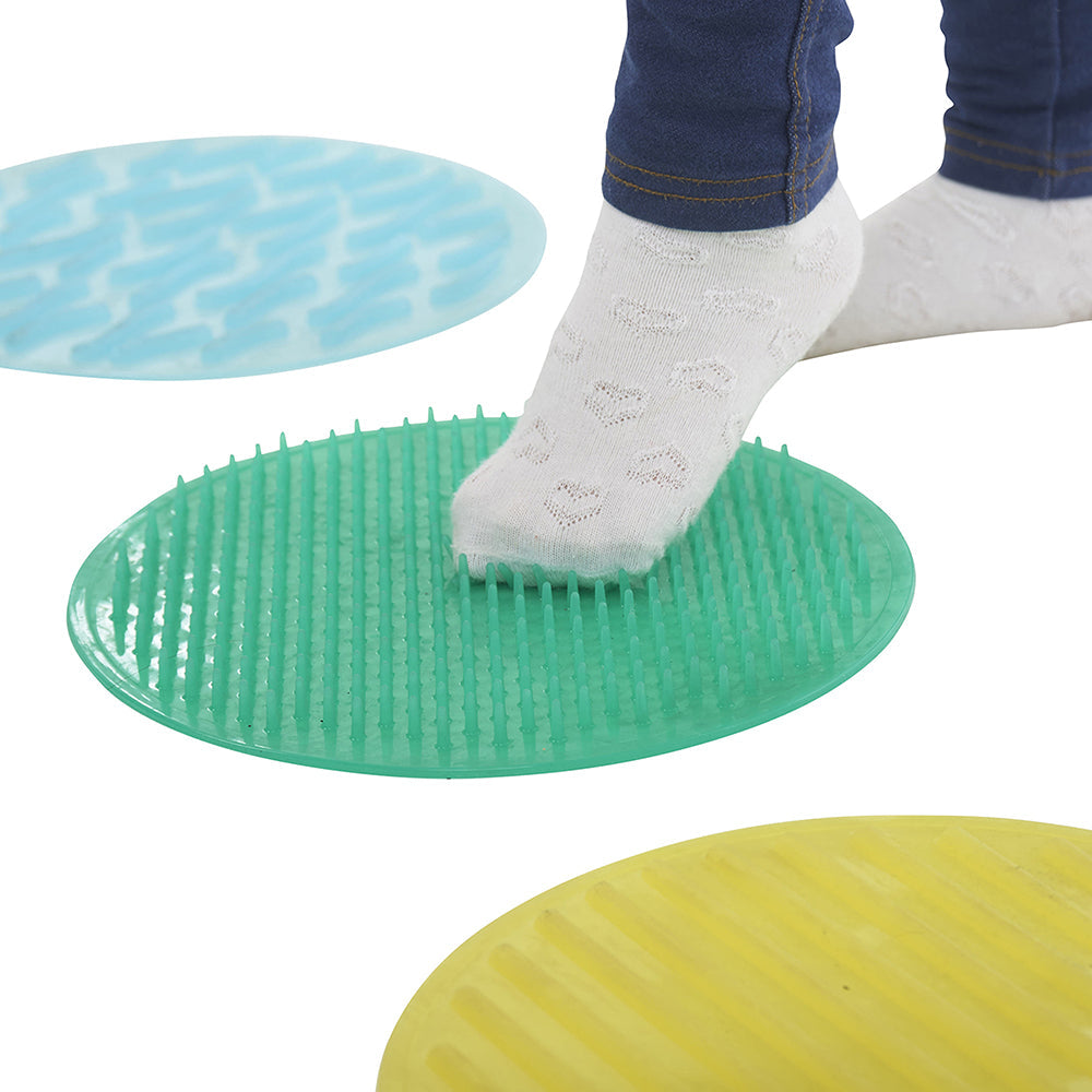 Silishapes Sensory Circles Set | Textured Silicone Disks for Tactile Exploration and Active Play